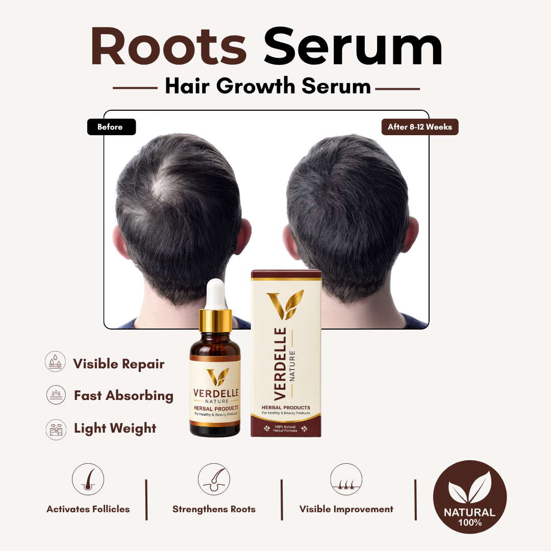 Verdelle Nature Herbal Hair Serum | Advanced Hair Growth & Root Nourishment Formula For New Hairs
