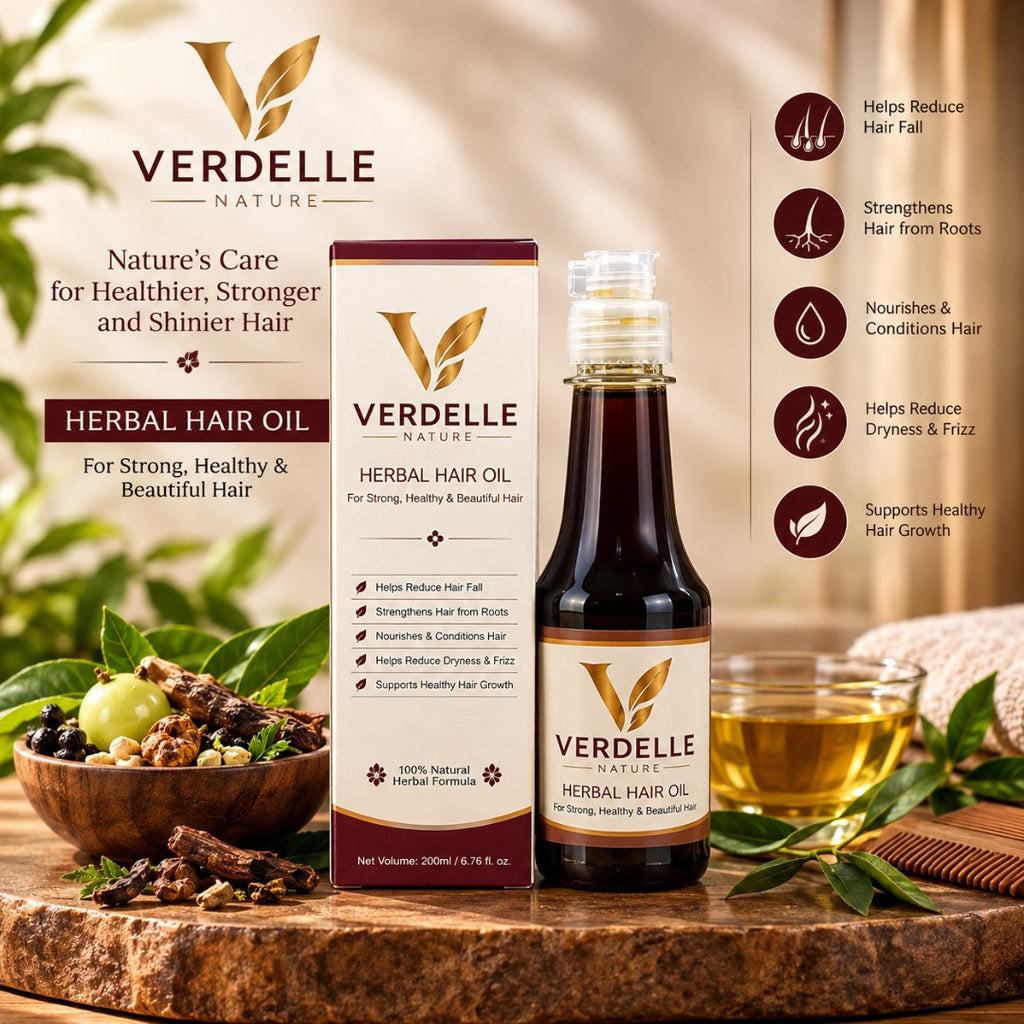 Verdelle Nature Herbal Hair Oil – Strengthening & Nourishing Hair Oil for All Hair Types
