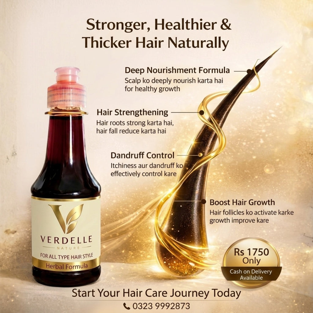 Verdelle Nature Herbal Hair Oil – Strengthening & Nourishing Hair Oil for All Hair Types